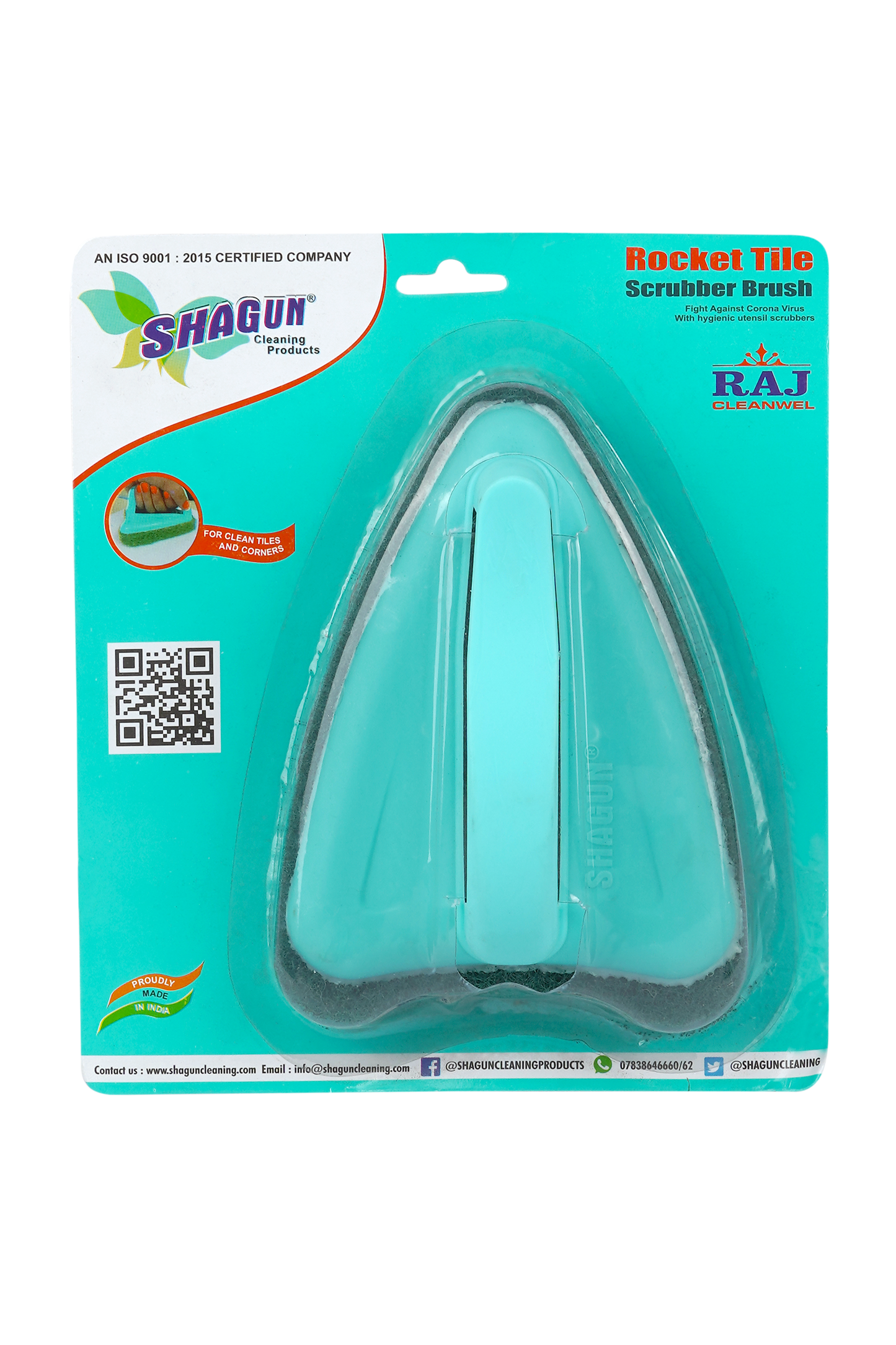 SHAGUN Heavy-Duty Multipurpose Scrubber for Kitchen, Bathroom, Tiles, Sink & Floor Cleaning – Ergonomic Grip & Durable Scrub Pad Pack Of 02