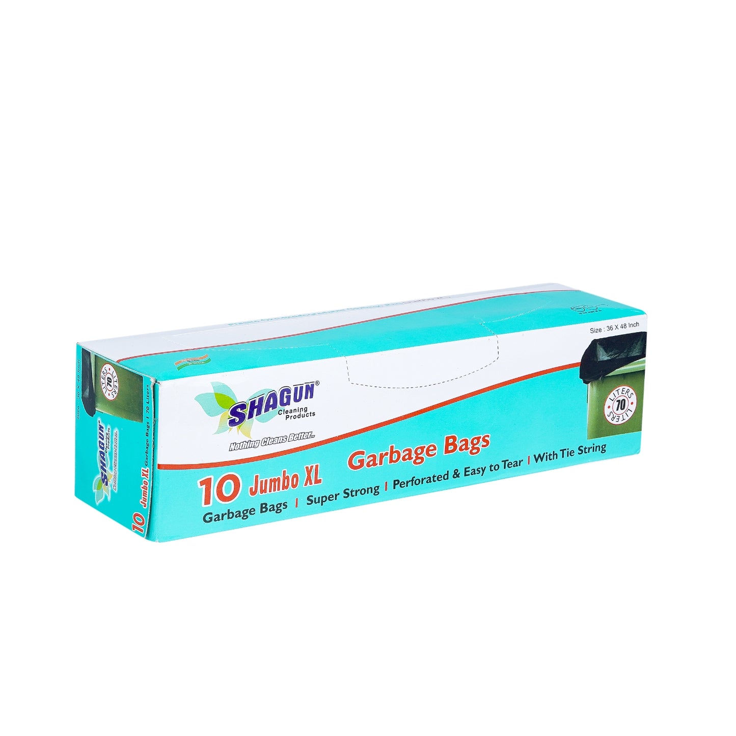 Shagun Jumbo XL Garbage Bags – Pack of 10 | Extra Strong & Leak-Proof with Tie String