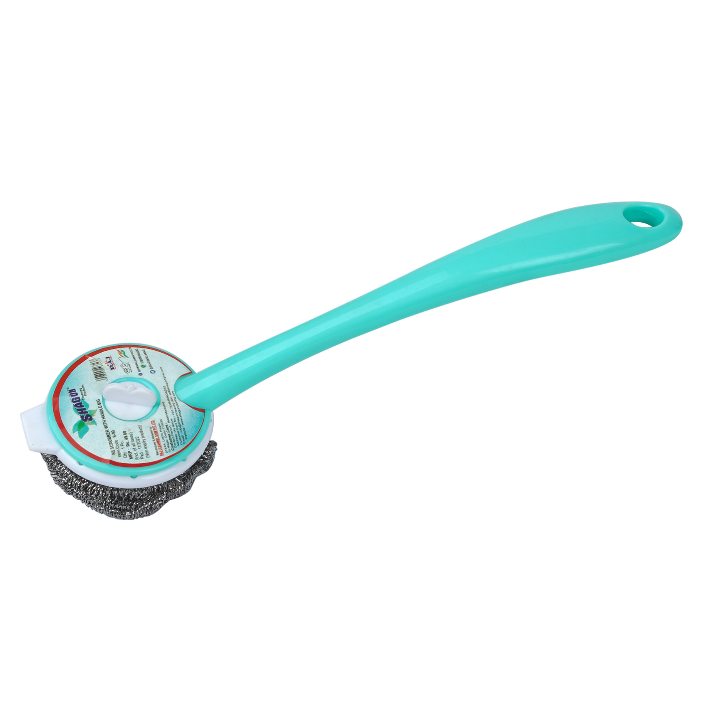Shagun Steel Scrubber with Long Handle – Heavy Duty Utensil & Kitchen Cleaning Brush