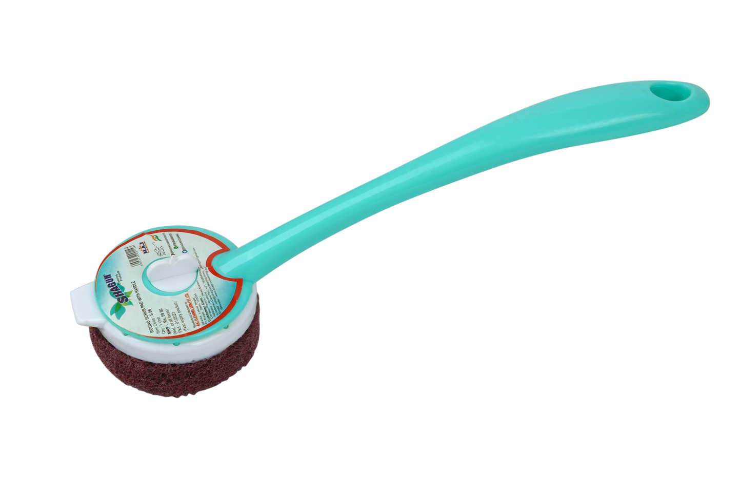 SHAGUN Long Handle Scrub Pad | Multipurpose Cleaning Brush with Nylon Scrubber | Bathroom, Kitchen & Floor Cleaner Pack Of 02