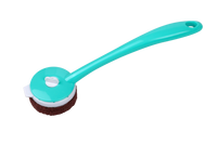 SHAGUN Long Handle Scrub Pad | Multipurpose Cleaning Brush with Nylon Scrubber | Bathroom, Kitchen & Floor Cleaner Pack Of 02