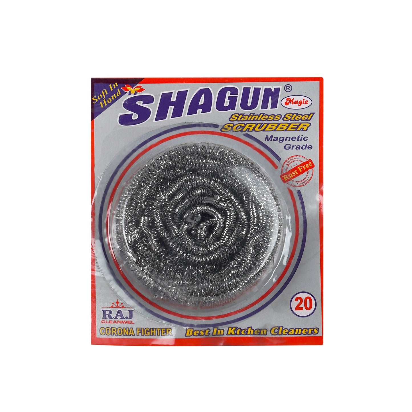 Shagun Stainless Steel Scrubber Pack Heavy Duty Kitchen Utensil Cleaner (12 Pieces)