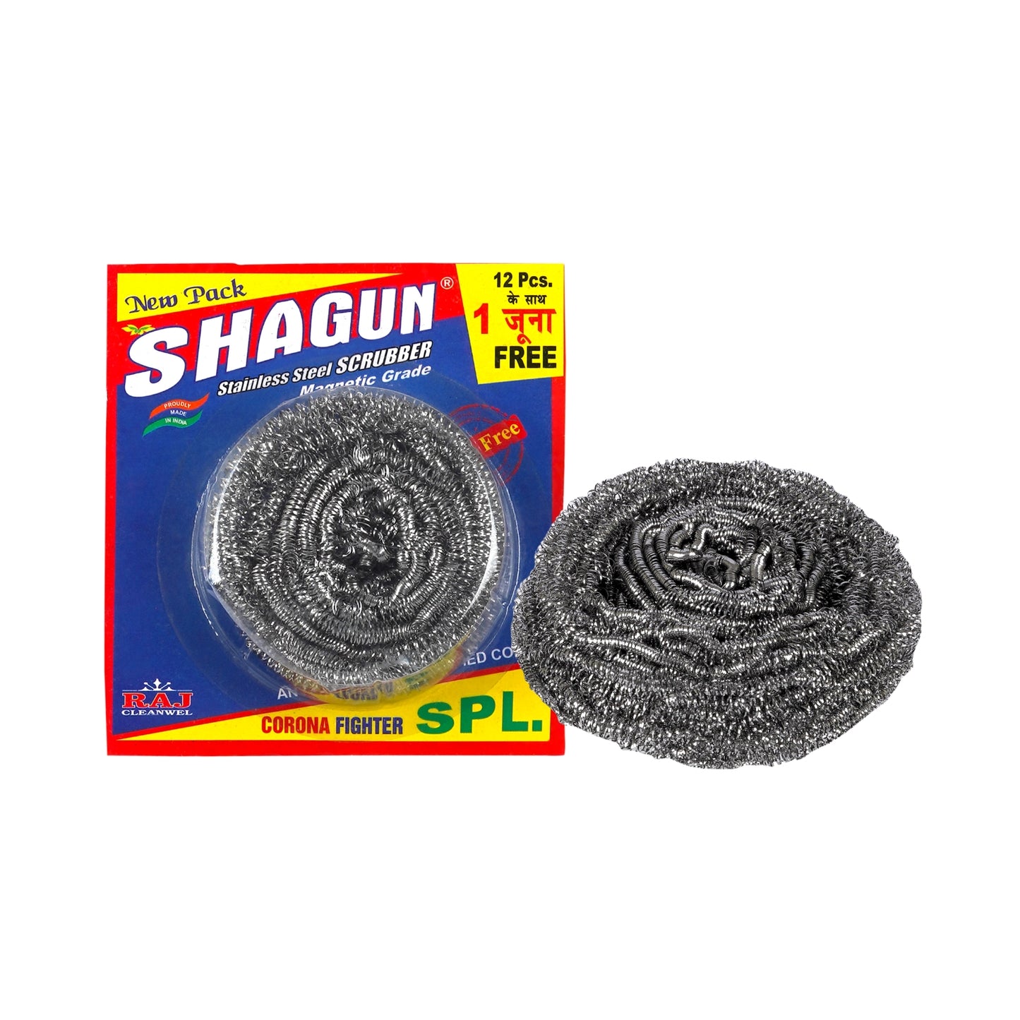 Shagun Stainless Steel Scrubber SPL Pack – 12+1 Free | Magnetic Grade, Rust-Free