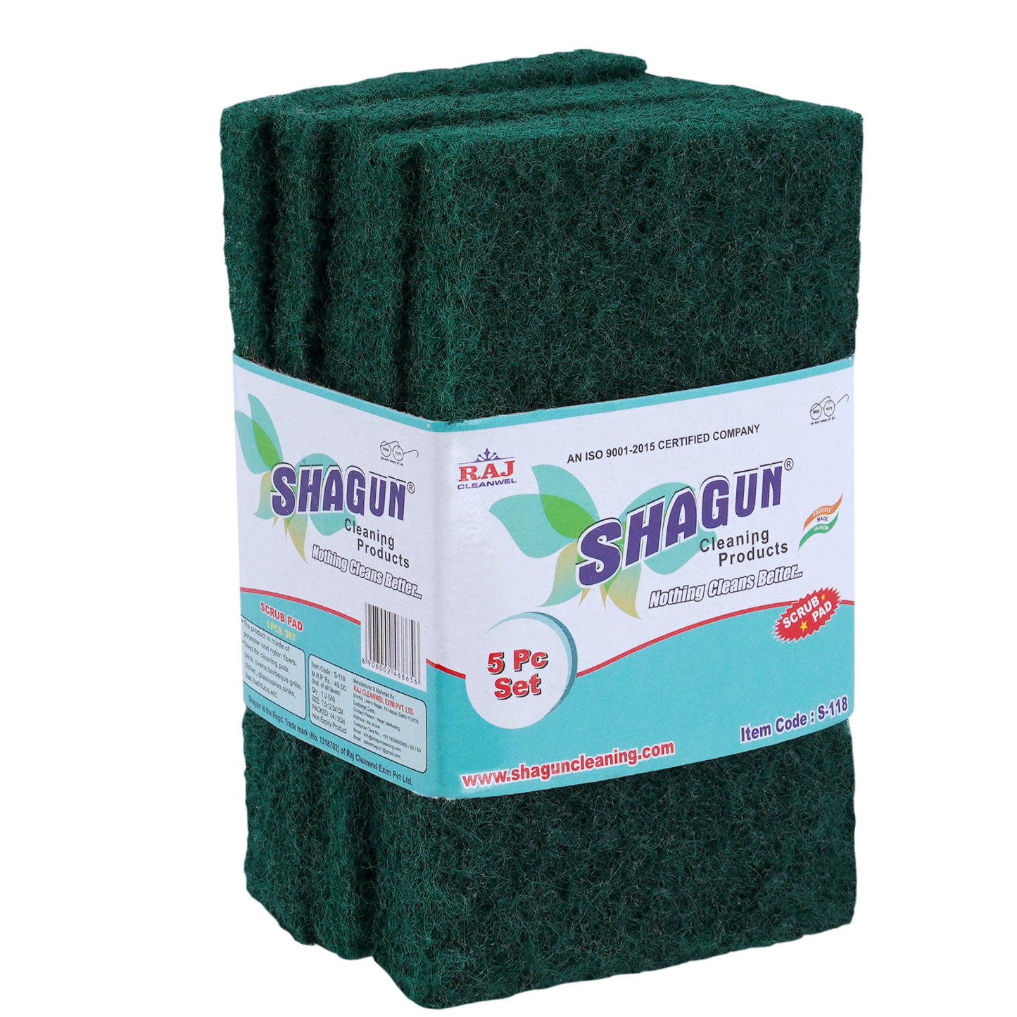 Shagun Cleaning Scrub Pads - 10 Piece Set for Kitchen, Pots, Pans & Household Cleaning