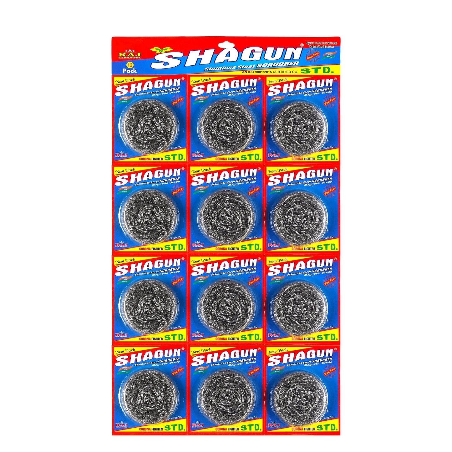 Shagun Stainless Steel Scrubber – STD Pack (12 Pieces) | Durable & Rust-Free
