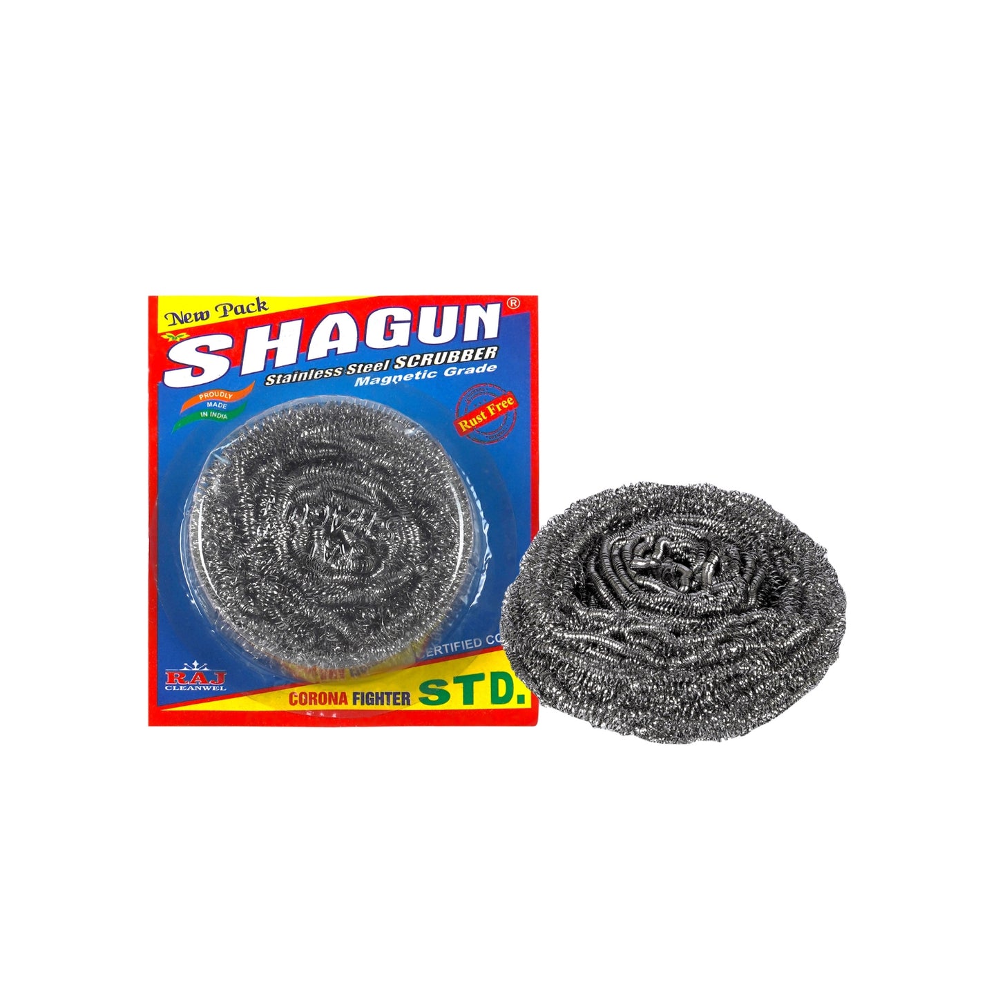 Shagun Stainless Steel Scrubber – STD Pack (12 Pieces) | Durable & Rust-Free