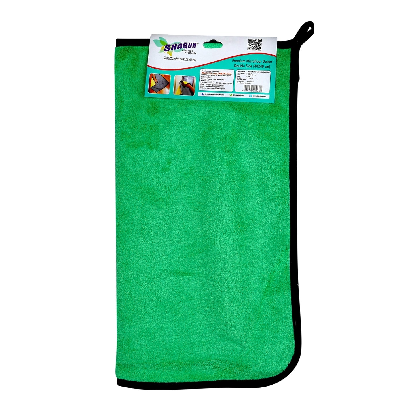 Shagun Dual-Sided Microfiber Cleaning Cloth – Green & Grey Pack Of 4