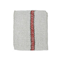 SHAGUN Cotton Dish Towels with Striped Pattern, Grey with Red and Black Stripes, Kitchen Tea Towels Pack 03