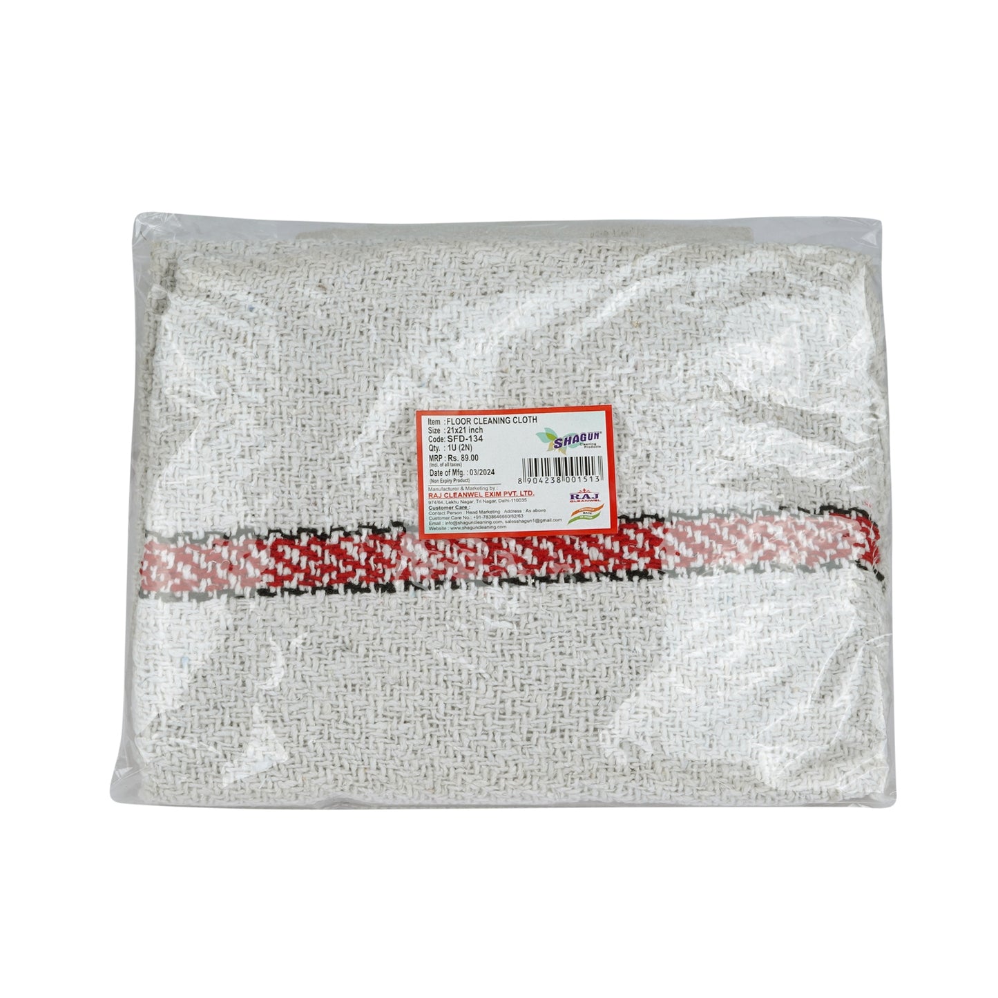 SHAGUN Cotton Dish Towels with Striped Pattern, Grey with Red and Black Stripes, Kitchen Tea Towels Pack 03