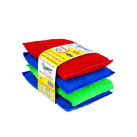 Shagun Nylon Dish Cloth Cleaning Pad – 4 Pc Multi-Color Kitchen Scrubber Set for Utensils, Non-Stick Cookware & Dishwashing