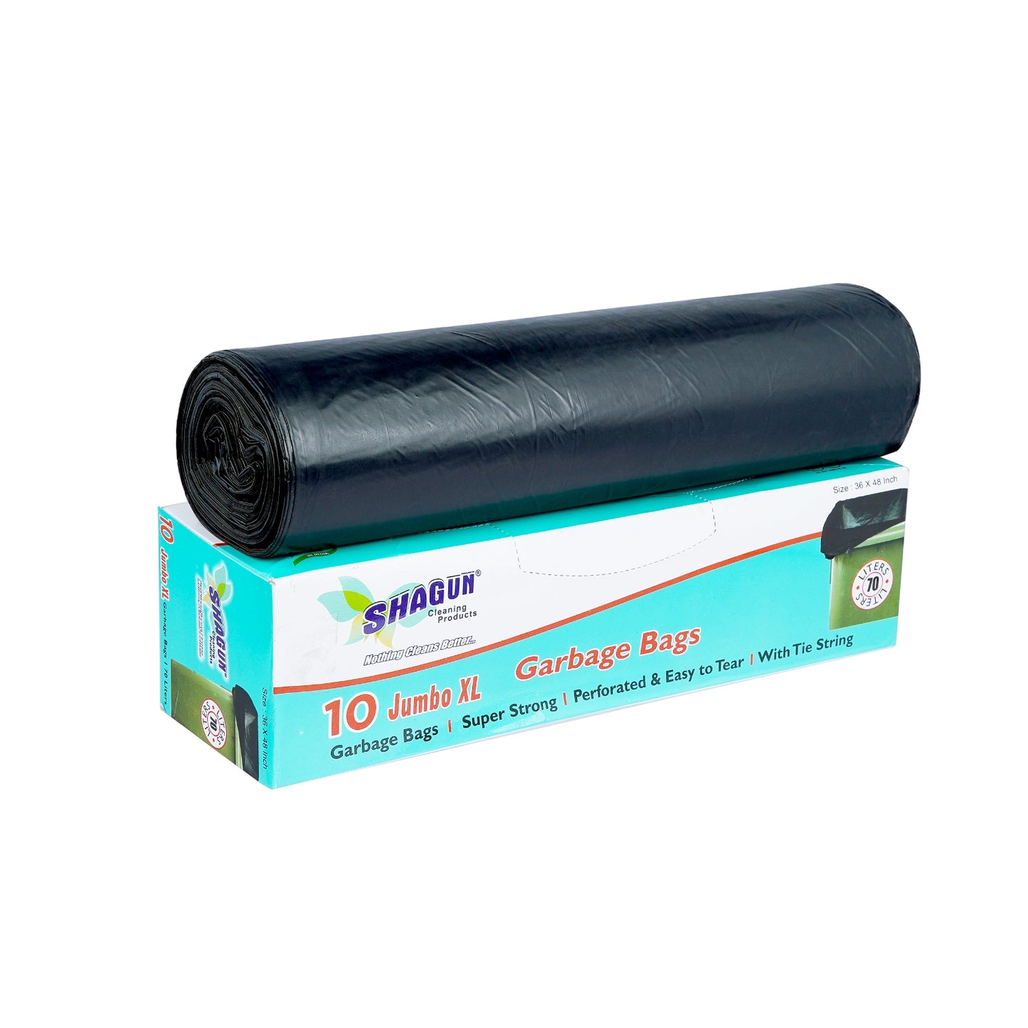Shagun Jumbo XL Garbage Bags – Pack of 10 | Extra Strong & Leak-Proof with Tie String