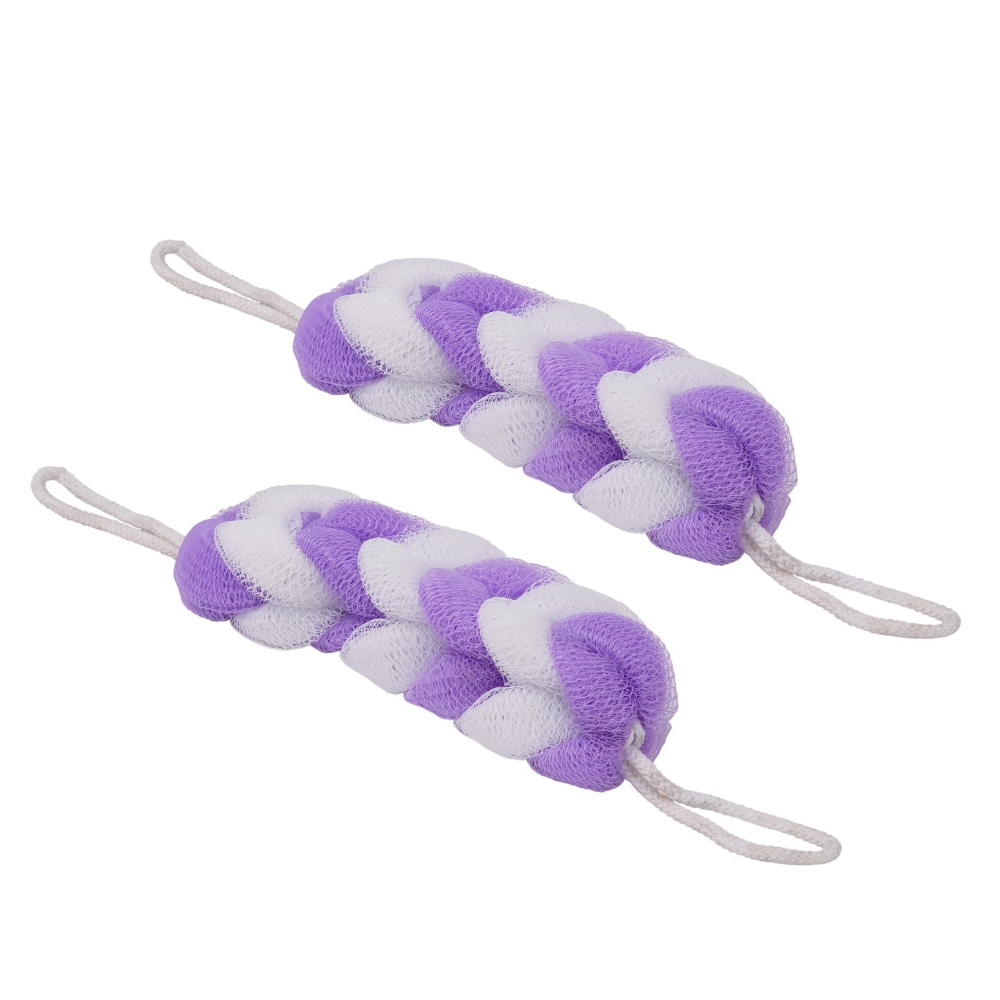 SHAGUN Bath Loofah Shower Scrubber, Turquoise and White, Exfoliating Body Sponge