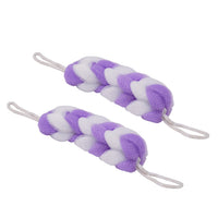 SHAGUN Bath Loofah Shower Scrubber, Turquoise and White, Exfoliating Body Sponge