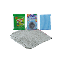 Shagun Kitchen Cleaning Combo Pack – Scrub Pad, Steel Scrubber, Microfiber Cloth, Cotton Wipe | All-in-One Cleaning Kit