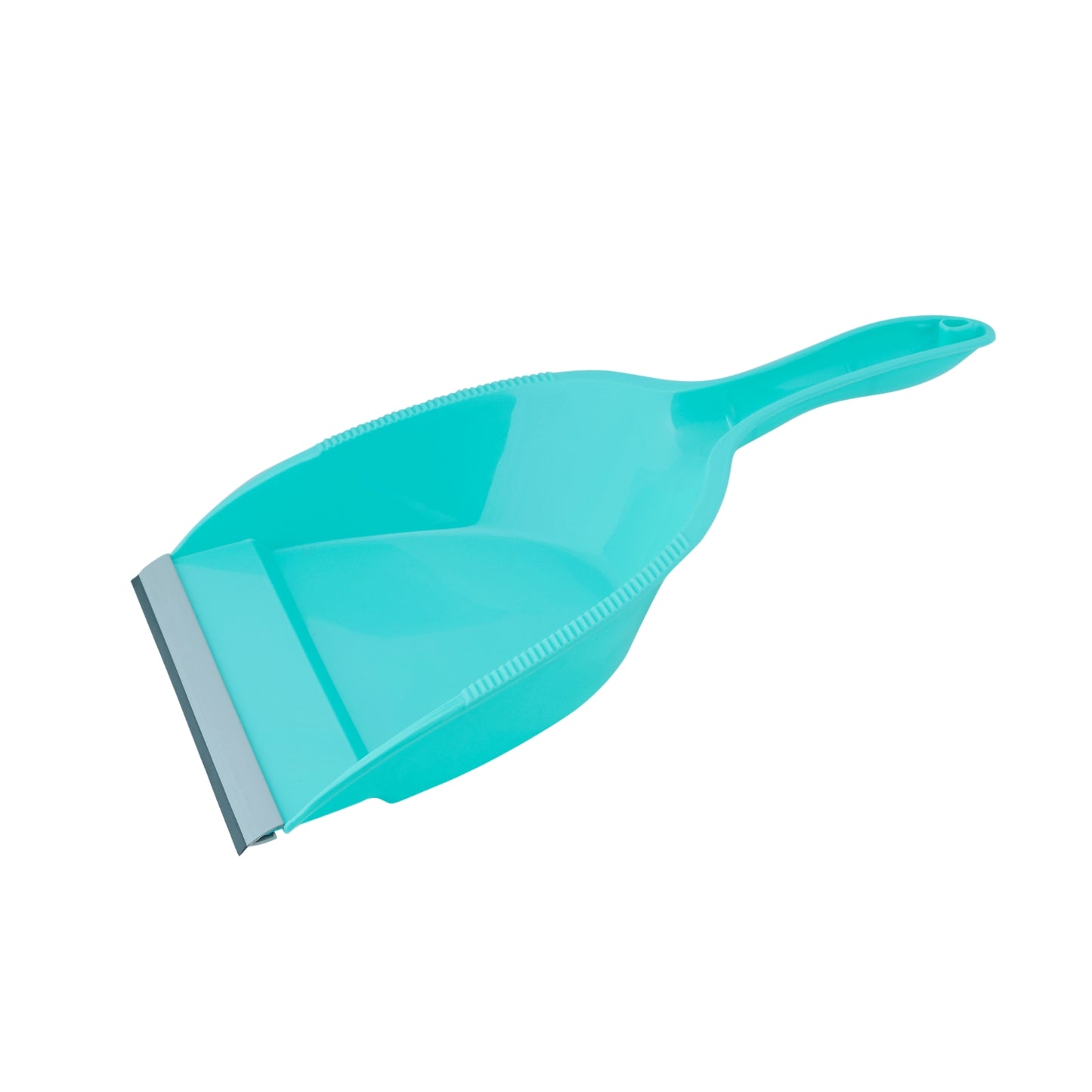 SHAGUN Plastic Dustpan with Rubber Edge, Heavy-Duty, Turquoise