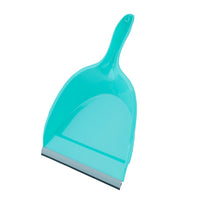 SHAGUN Plastic Dustpan with Rubber Edge, Heavy-Duty, Turquoise