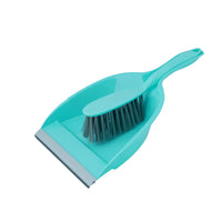 SHAGUN Dustpan and Brush Set, Heavy-Duty Plastic, Turquoise Blue, for Home and Office Cleaning