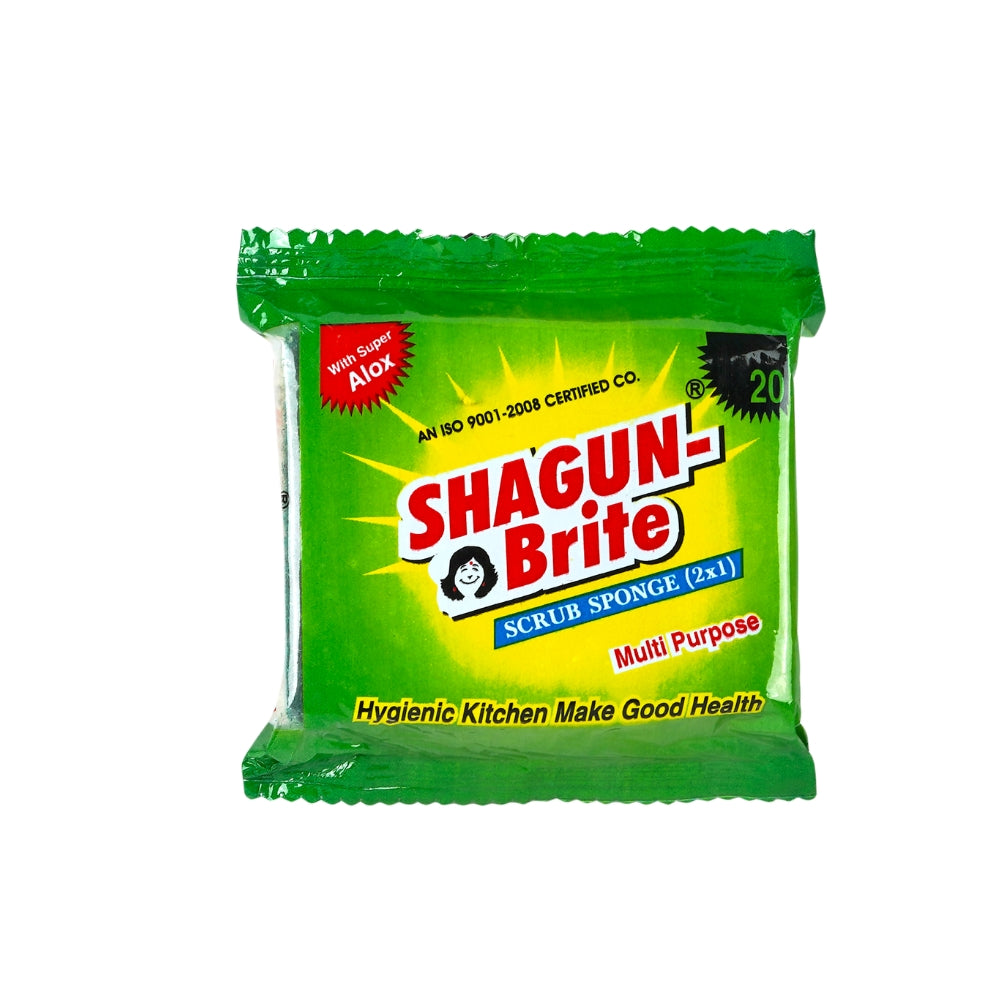 Shagun Cleaning Product Shagun-Brite 2-in-1 Scrub Sponge – Multi-Purpose Kitchen Cleaning Sponge Pack