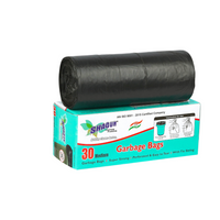 Shagun Medium Garbage Bags - 30 Bags Roll | Black Dustbin Liners with Tie String | Strong & Leakproof Trash Bags | Perforated for Easy Tear | Made in India