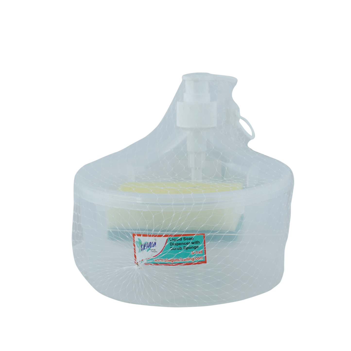 SHAGUN 2 Layer Liquid Soap Dispenser with Sponge Holder for Kitchen Sink One-Touch Dishwashing Tool for Effortless Cleaning