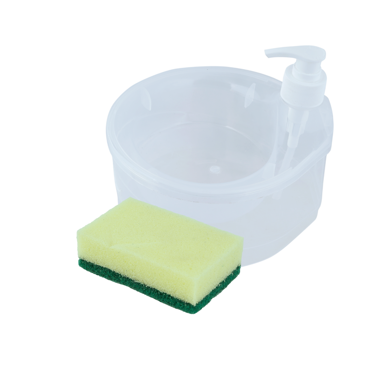 SHAGUN 2 Layer Liquid Soap Dispenser with Sponge Holder for Kitchen Sink One-Touch Dishwashing Tool for Effortless Cleaning