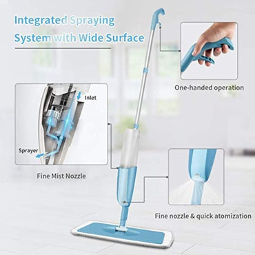 Shagun  Spray Mop with 300 ml Refillable Water Tank, Reusable Microfiber Pad, Built-in Spray System for Floor Cleaning (Suitable for Marble, Tile & Wooden Floors)