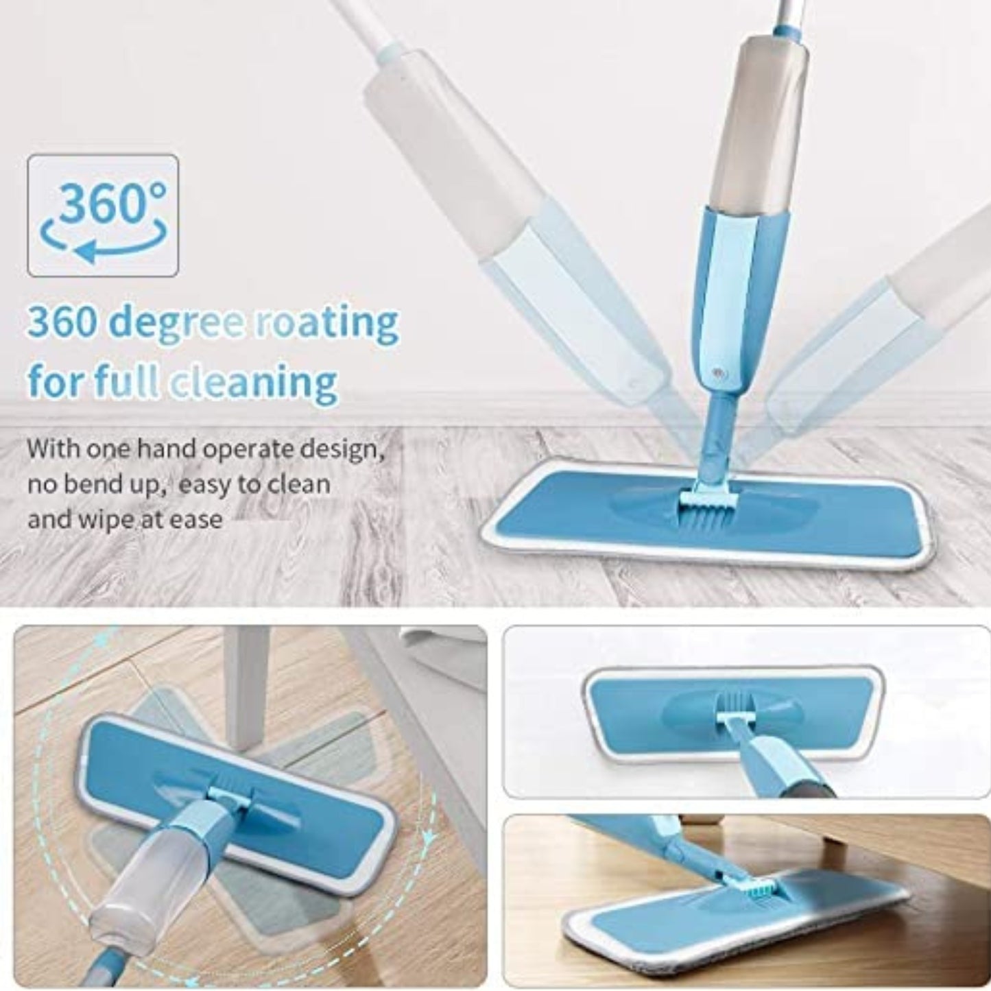 Shagun  Spray Mop with 300 ml Refillable Water Tank, Reusable Microfiber Pad, Built-in Spray System for Floor Cleaning (Suitable for Marble, Tile & Wooden Floors)