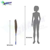SHAGUN Extra-Long Grass Broom with Steel Handle – Durable Natural Bristles for Efficient Sweeping