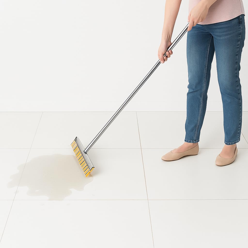 SHAGUN Stainless Steel 16 Inches Floor Wiper with Long Handle