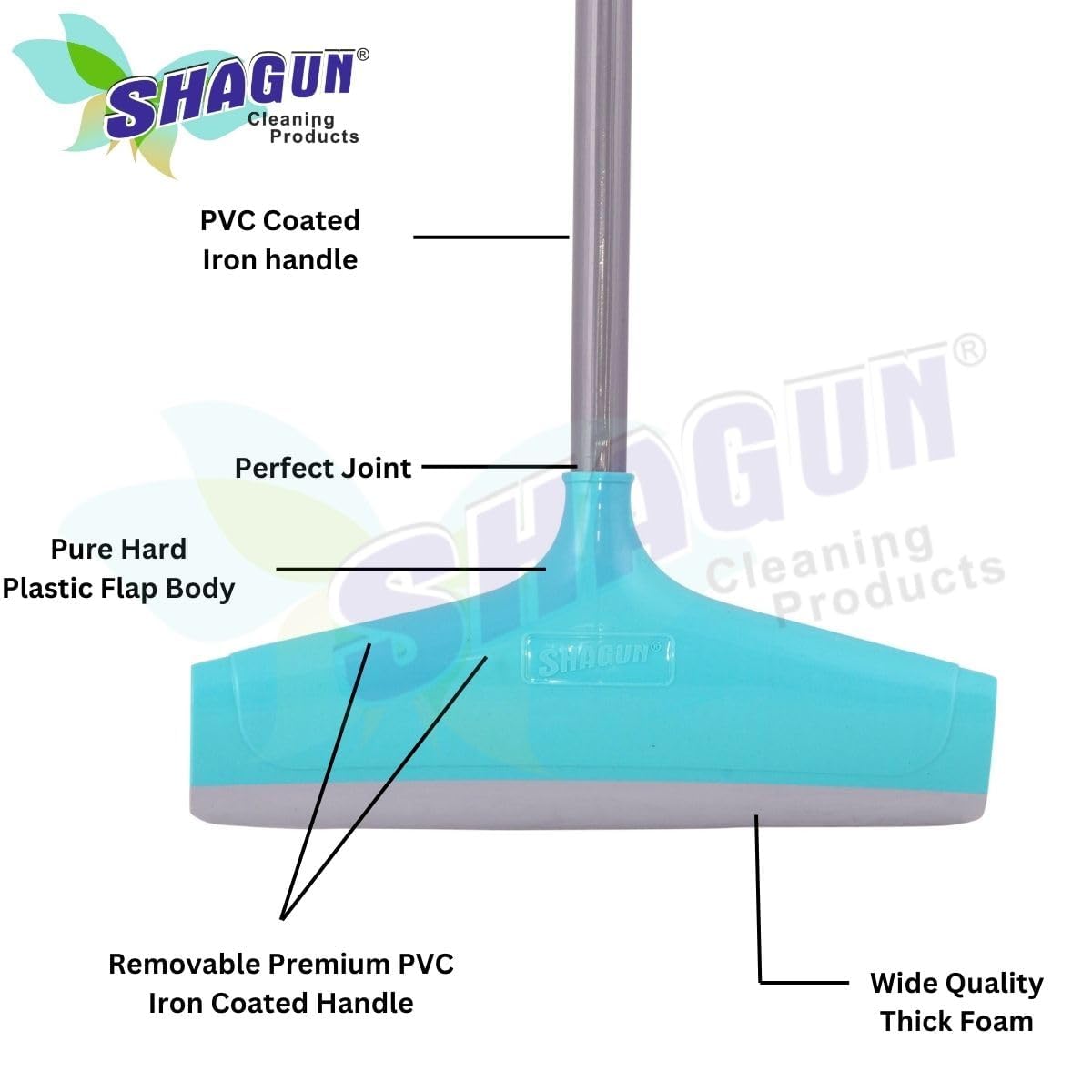 SHAGUN Pack of 2 Floor Cleaning Wipers with Long Handle for Home Cleaning