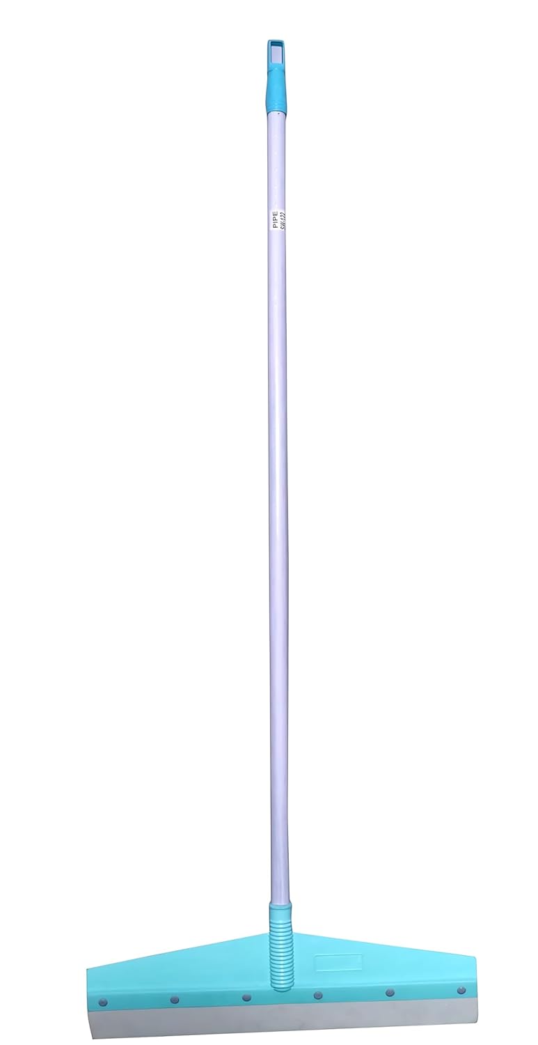 SHAGUN Premium Wiper with 49" High Qaulity PVC Coasted Handle, Eva Rubber, Floor Cleaner, Bathroom Cleaner for Heavy Duty