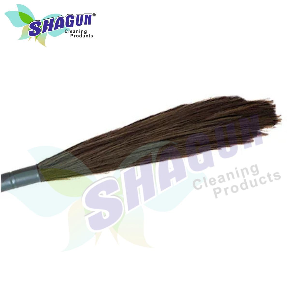 SHAGUN Heavy-Duty Grass Broom with Sturdy Handle – Long-Lasting Natural Bristles for Efficient Cleaning