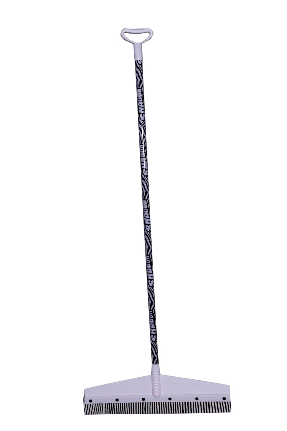 SHAGUN Zebra Print Pattern Long Handle Cleaning Wiper with Wide Head, Black and White, Premium PVC Coated Handle Wiper Or Bathroom, Tiles, Glass & Wet Surface Cleaning