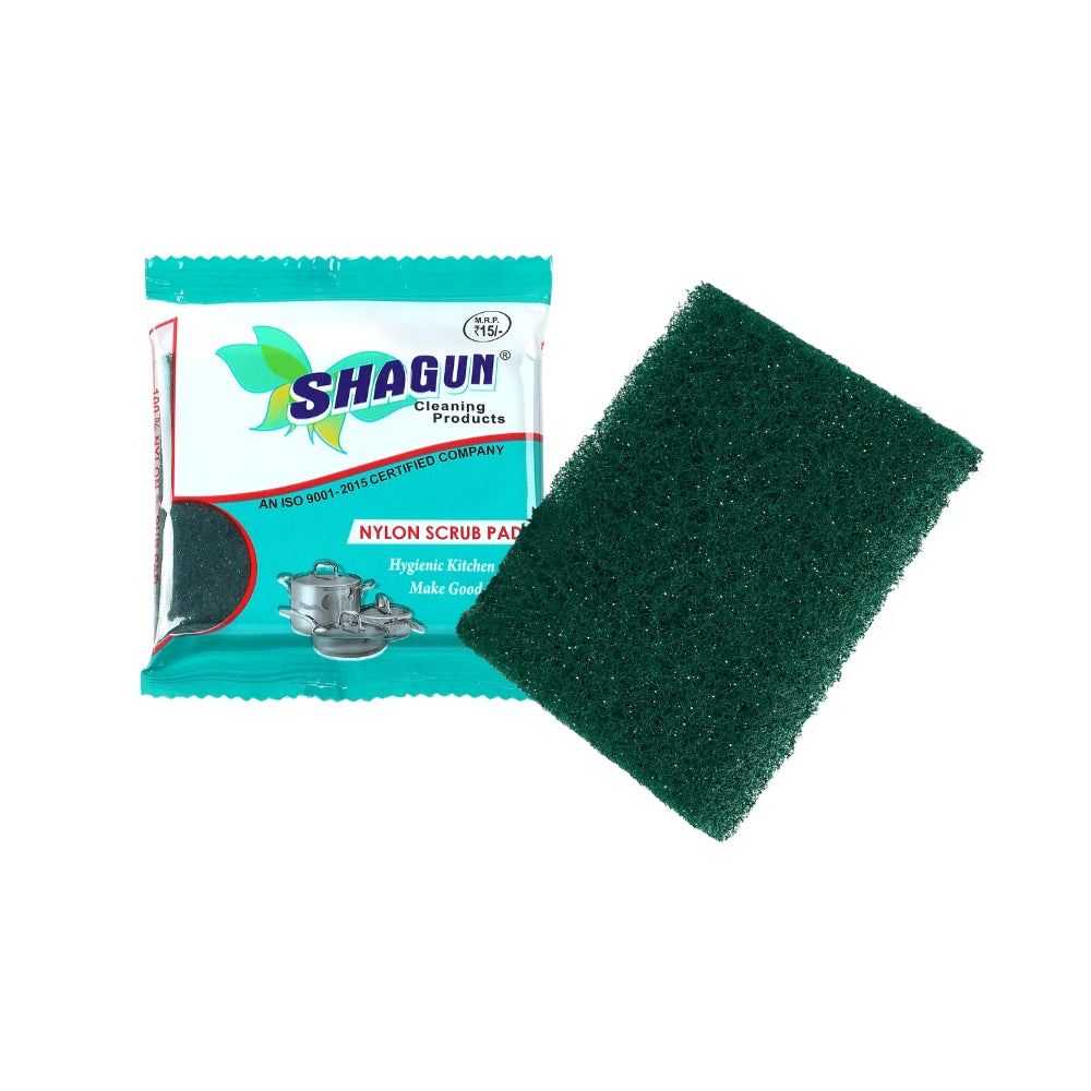 SHAGUN S-M Nylon Scrub Pad Strip Pack | 100% Nylon Kitchen Scrubber | Tough Grease & Stain Remover | Hanging Retail Pack