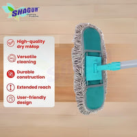 SHAGUN Heavy-Duty Dust Mop – 360° Rotating Flat Mop with Microfiber Pad for Floor Cleaning, Hardwood, Tile & Marble Surface Sweeping (24 Inch)