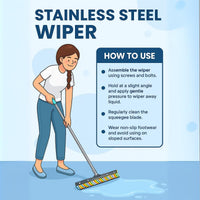 SHAGUN 21 Inch Floor Wiper | Stainless Steel Handle | Extra Wide Heavy Duty Wiper for Wet & Dry Cleaning