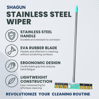 SHAGUN Stainless Steel 16 Inches Floor Wiper with Long Handle