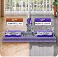 SHAGUN 360° Clip Champ Mop with Microfiber Cloth | Wet & Dry Use | Stainless Steel Handle | Rotating Head for Tiles, Marble & Wooden Floors