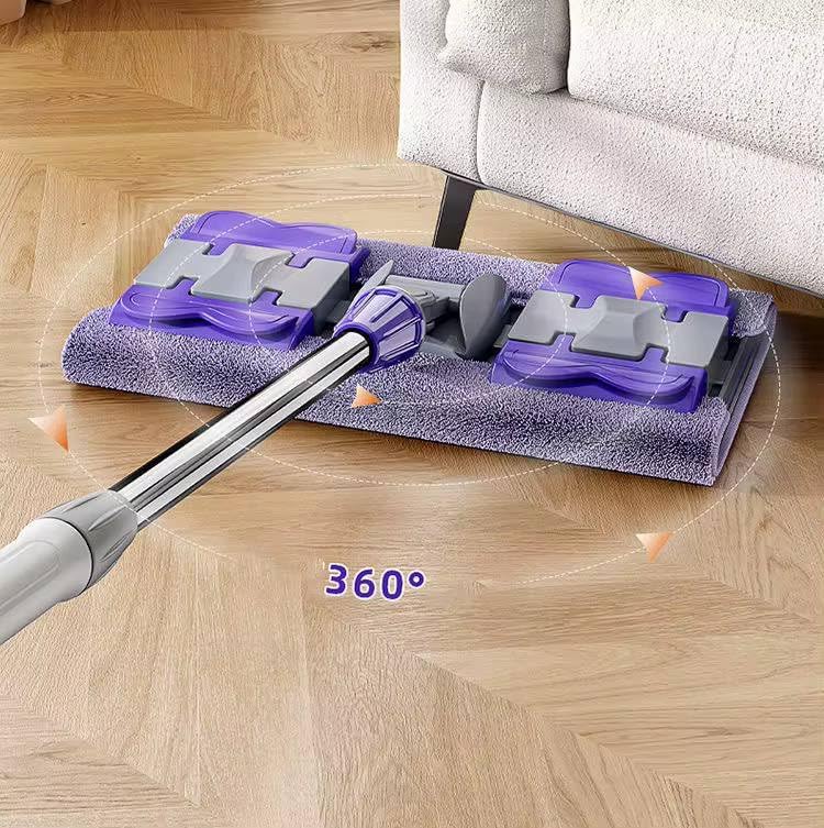 SHAGUN 360° Clip Champ Mop with Microfiber Cloth | Wet & Dry Use | Stainless Steel Handle | Rotating Head for Tiles, Marble & Wooden Floors