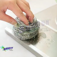 SHAGUN Stainless Steel Scrubber Heavy Duty Metal Scouring Pad for Tough Grease Removal, Rust-Free & Durable Cleaning for Kitchen, Utensils, Pots, Pans & Bathroom Per 10g (12)