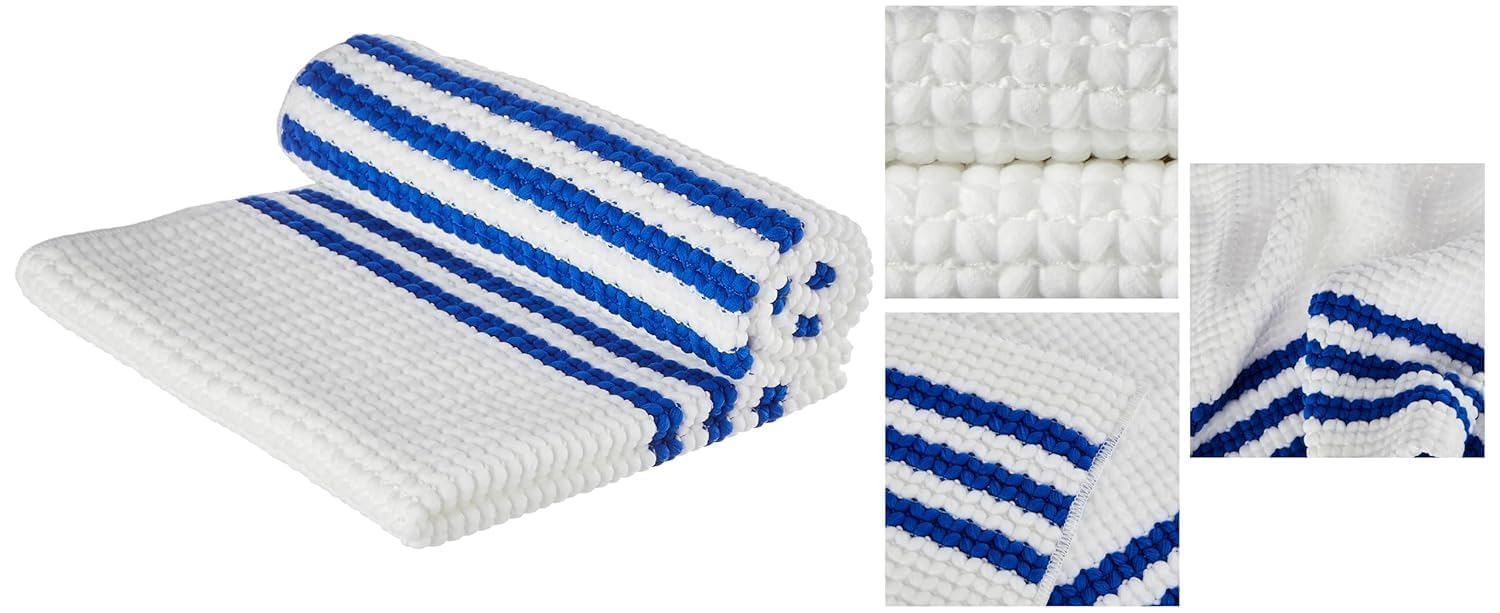 SHAGUN Microfiber Mop Cloth with Stripes, Super Absorbent, Quick Drying, Machine Washable (4)