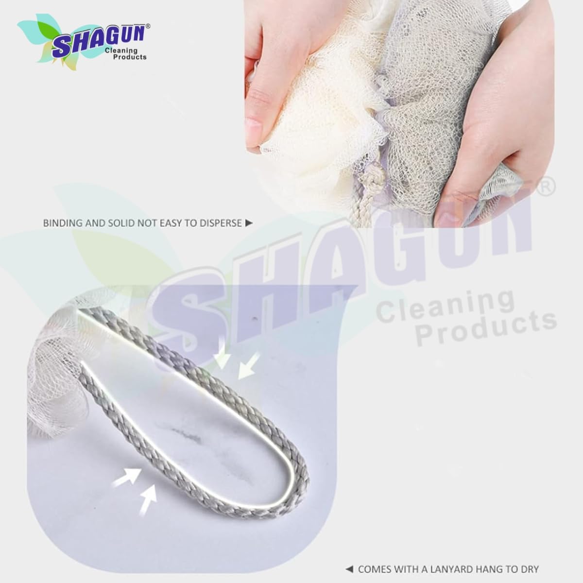 SHAGUN Bath Loofah Big, Premium Mesh Body Scrubber, Deep Cleansing Exfoliating Sponge, Blue Pack Of 2