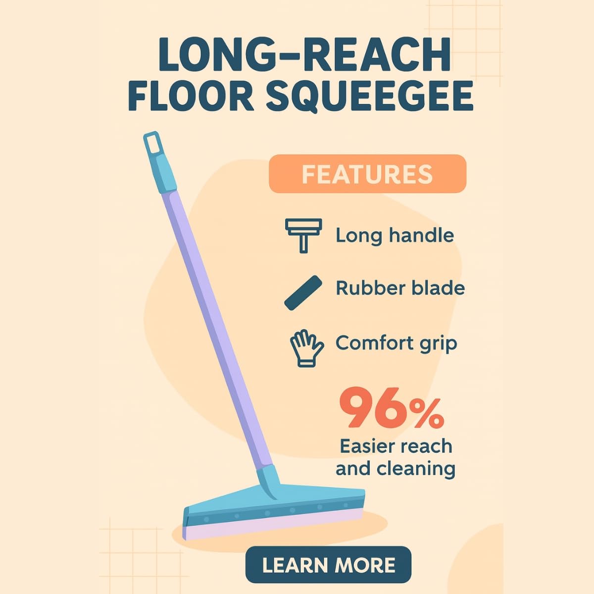 SHAGUN Squeegee Floor Wiper for Home and Kitchen Cleaning (12 Inch)