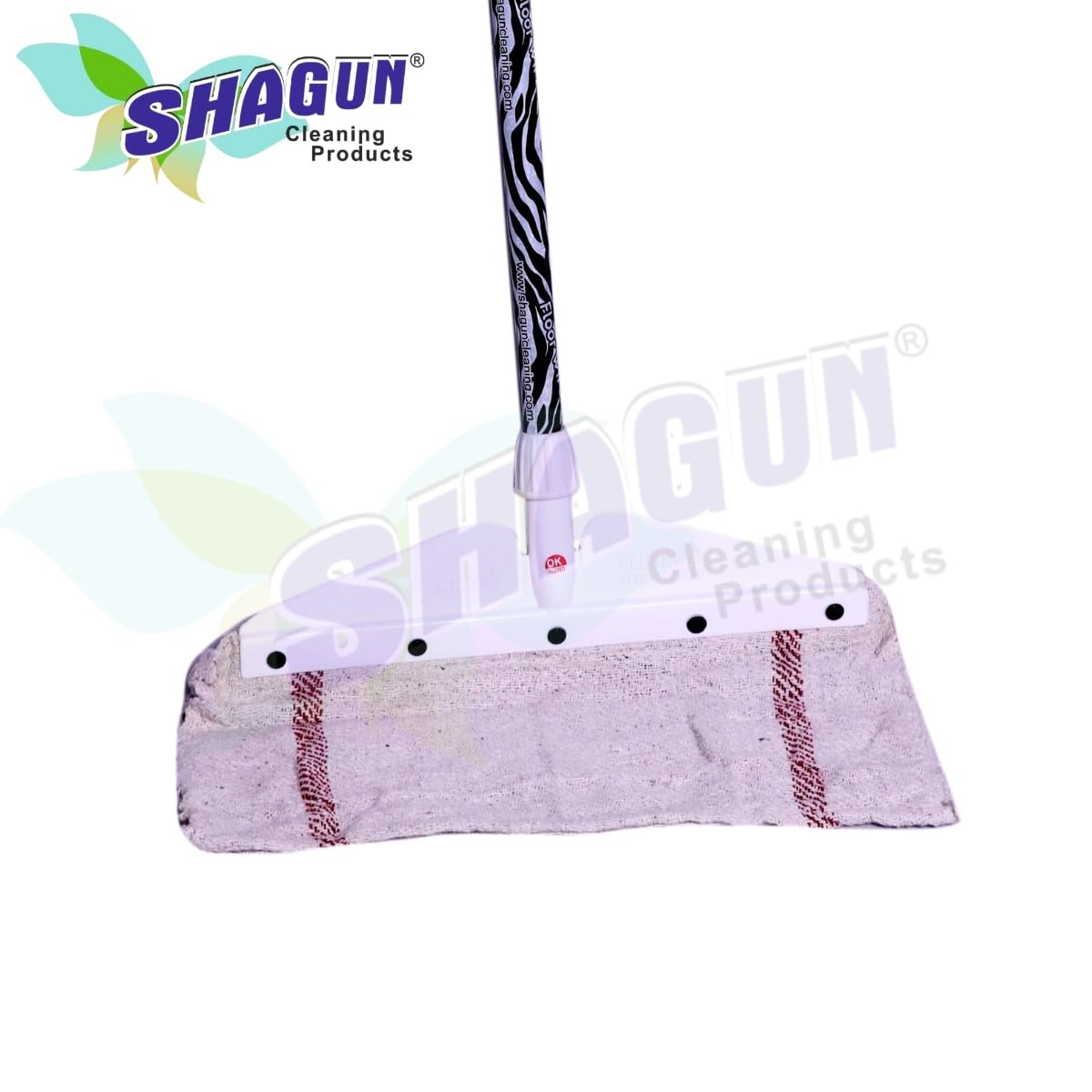 SHAGUN Refillable 100% Pure Cotton Pochha Floor Wiper | Heavy-Duty Cleaning Mop with Long Handle | Wet & Dry Surface Cleaner