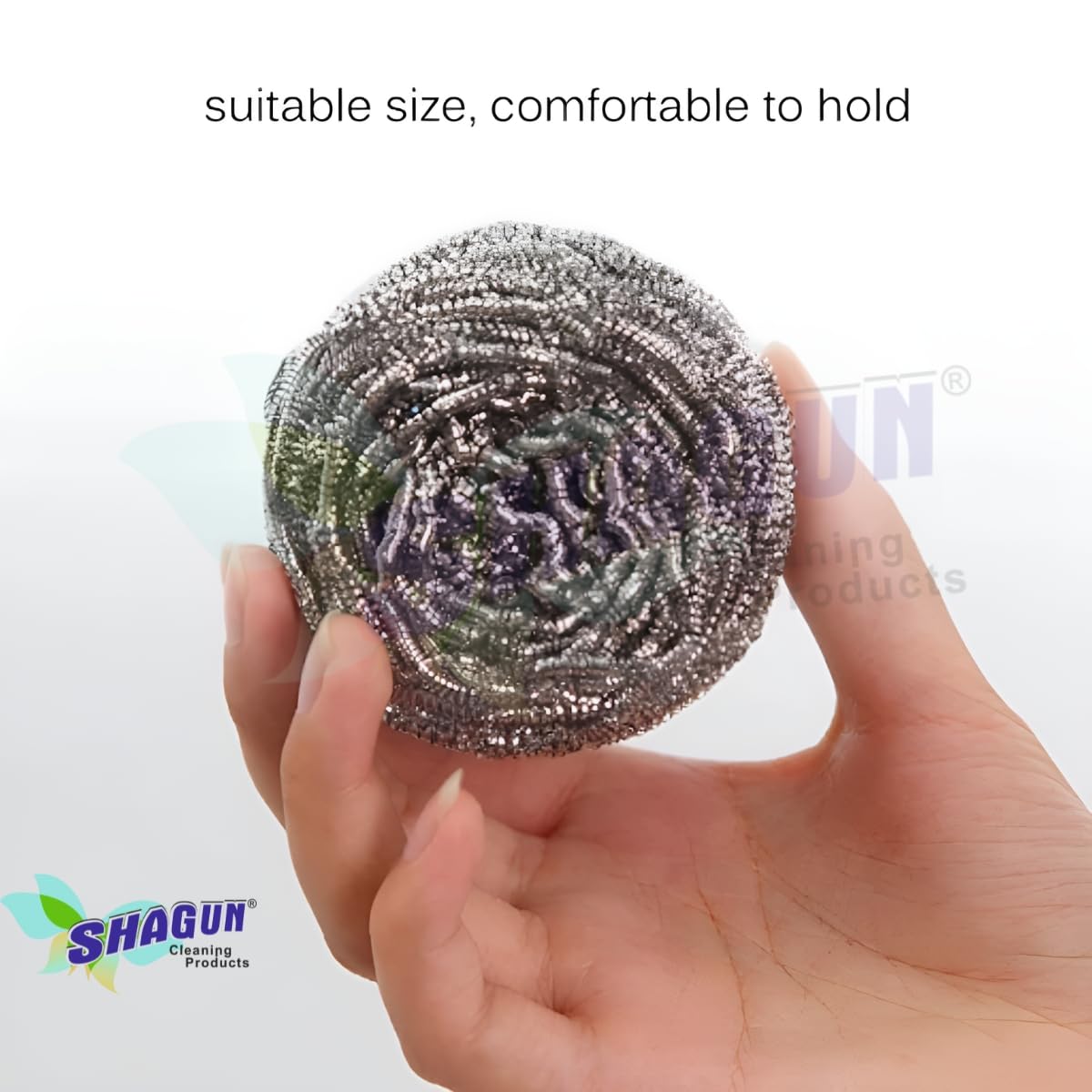 SHAGUN Stainless Steel Scrubber Heavy Duty Metal Scouring Pad for Tough Grease Removal, Rust-Free & Durable Cleaning for Kitchen, Utensils, Pots, Pans & Bathroom Per 10g (12)