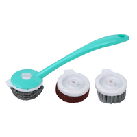 Shagun Dishwashing Handle Brush with Soap Dispenser – Heavy Duty Kitchen Cleaning Brush