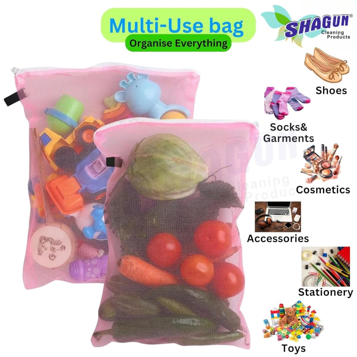 SHAGUN Multipurpose Fridge Nylon Scrubber with Storage Bag – Durable & Effective Cleaning Pads