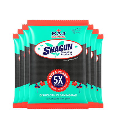 SHAGUN 5X Durable Dishcloth Cleaning Pad | Extra Power Scrub Pad for Kitchen Utensils | Pack of 12