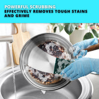 SHAGUN Steel Scrubber with Green Pad | 10g Each Twin Pack Rust-Free Utensil Cleaner for Kitchen (6 Sets, 12 Pieces)