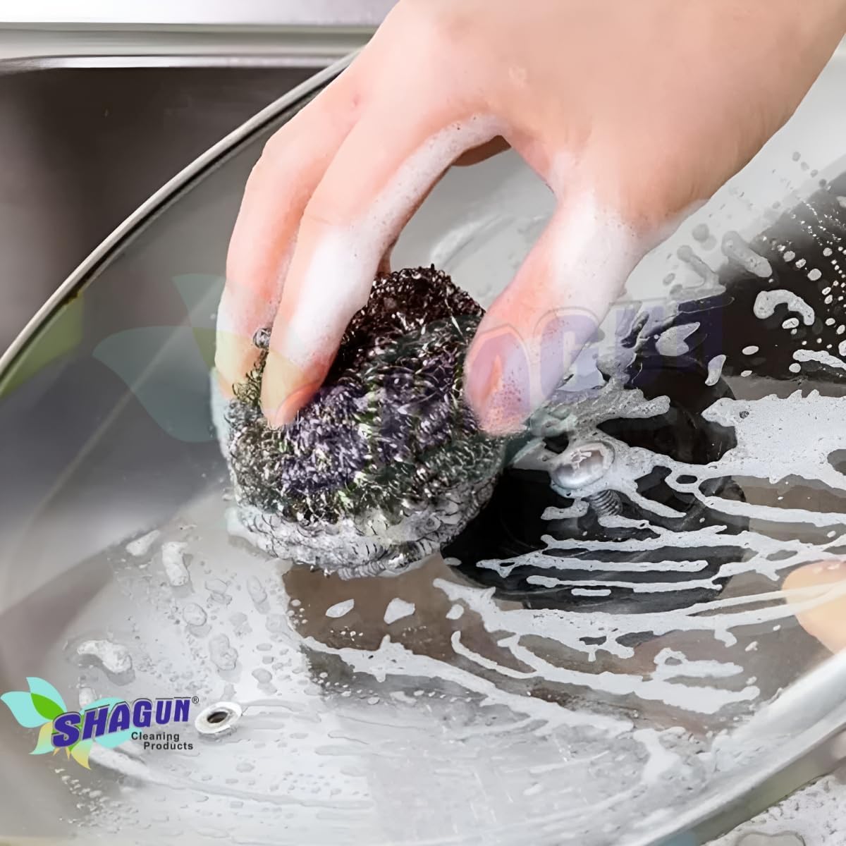 SHAGUN Jumbo 30 Stainless Steel Scrubber Pack of 6 | 20g Heavy Duty Utensil Cleaner